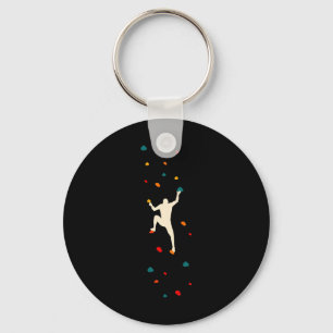 Bouldering Climber Free Climbing Small Rock Format Keychain
