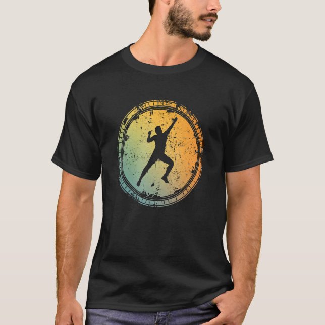 Bouldering Climber Vintage Rock Climbing T-Shirt (Front)