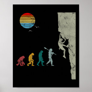 Bouldering Evolution Mountaineering Climbing Vinta Poster