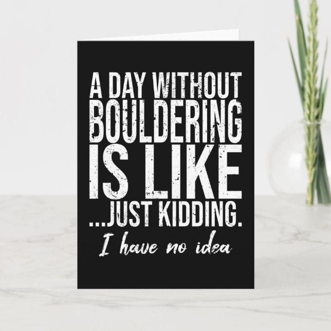 Bouldering funny sports gift card (Front)