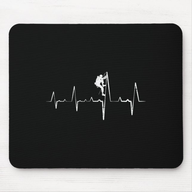 Bouldering Mountain Climbing Heartbeat  Mouse Pad (Front)