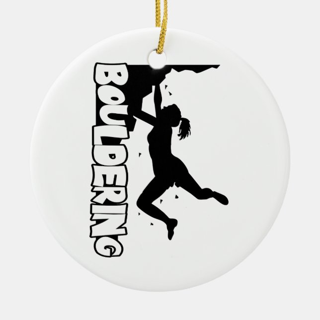 Bouldering_print women ceramic ornament (Front)