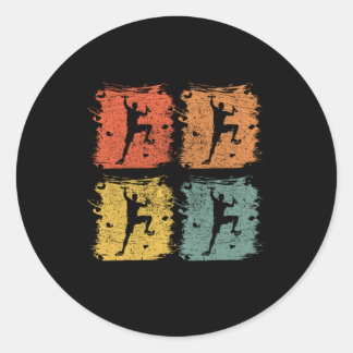 Bouldering Retro Pop Art Gift Classic Round Sticker