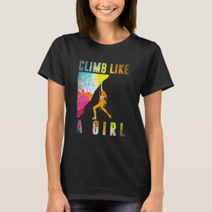 Bouldering Rock Climber Women Girls Kids Rock Clim T-Shirt