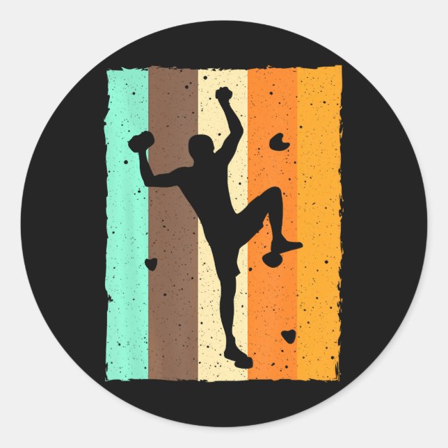 Bouldering Rock Climbing For Classic Round Sticker (Front)