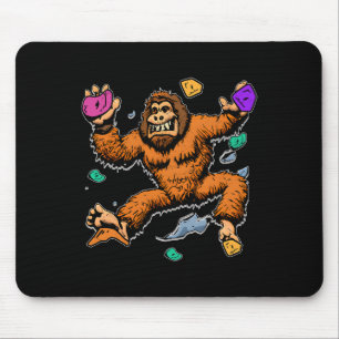 Bouldering Sasquatch Mountain Climber Bigfoot Rock Mouse Pad