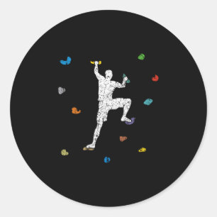 Bouldering Wall Climber Gift Idea Classic Round Sticker