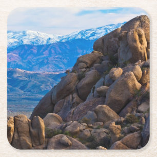 Boulders and Mountains Square Paper Coaster