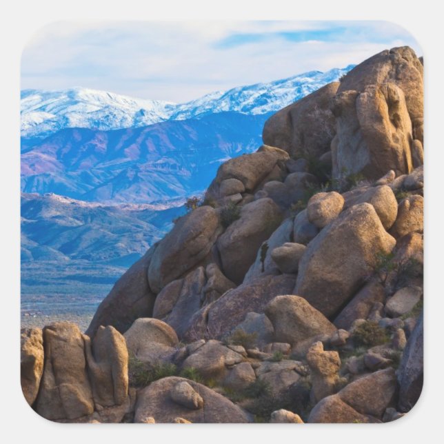 Boulders and Mountains Square Sticker (Front)