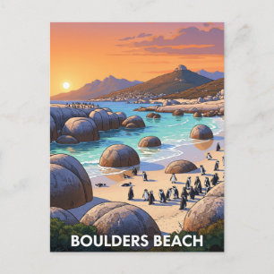 Boulders Beach Penguins South Africa Travel Postcard