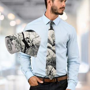 Boulders in Grayscale Monogram  Tie