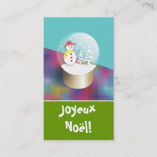 Boule a neige cartes de visite Etiquettes cadeaux
