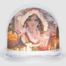 Boule à neige de décoration de Noël avec fille mag
