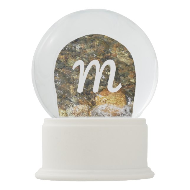 Boule À Neige Galets Brown et gris naturel Abstrait (Devant)