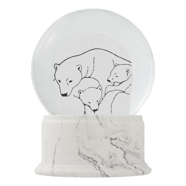 Boule À Neige Ours blanc et CUB faits sur commande Snowglobe de (Devant)