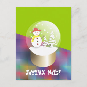 Boule a neige Snow globe carte postale Holiday Postcard