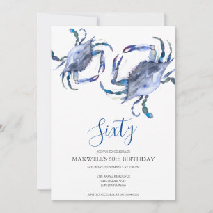 Boule de crabe bleu 60e Invitation anniversaire   