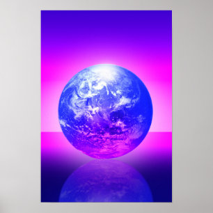 Boule de cristal de la Terre Impression, Affiche d