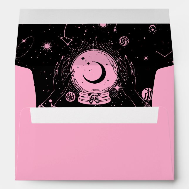Boule de cristal de lune rose noire Enveloppe (Dos (Bas))