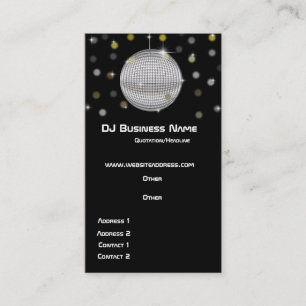 Boule de disco et carte de visite de lumières