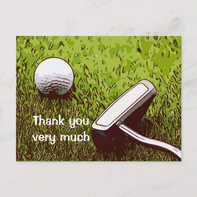Boule de golf avec carte de remerciements d'aquare (Devant)