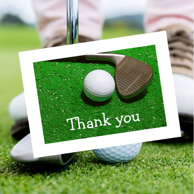 Boule de golf et Carte de remerciements verte en f (Créateur téléchargé)