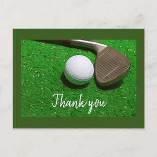 Boule de golf et Carte de remerciements verte en f