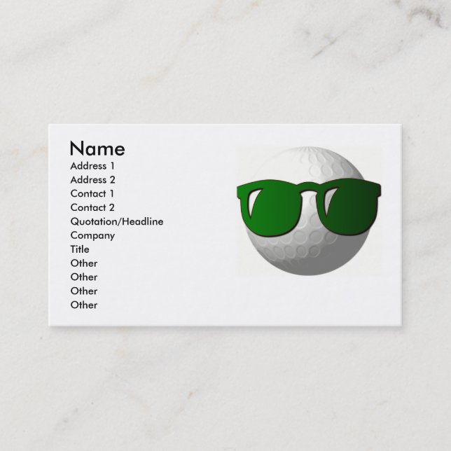Boule de golf fraîche sur le carte de visite (Devant)