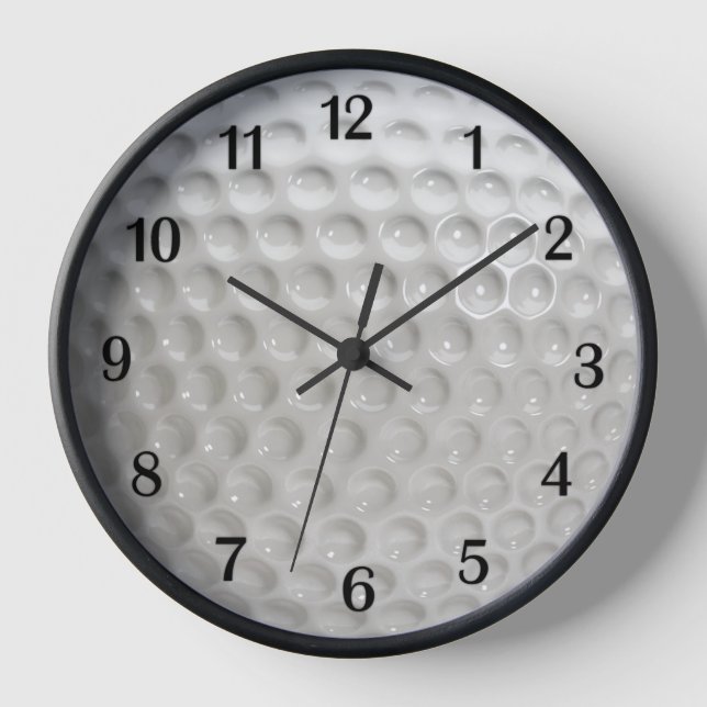 Boule de golf Horloge murale avec chiffres noirs (Recto)
