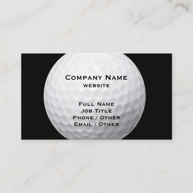 Boule de golf sur Carte de visite noir (Devant)