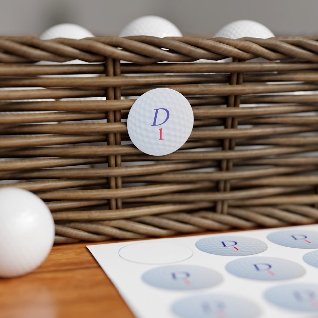 Boule de golf sur mesure Monogrammes Étiquettes (Golf ball labels that you can add your initial and number. What you you stick them on?)