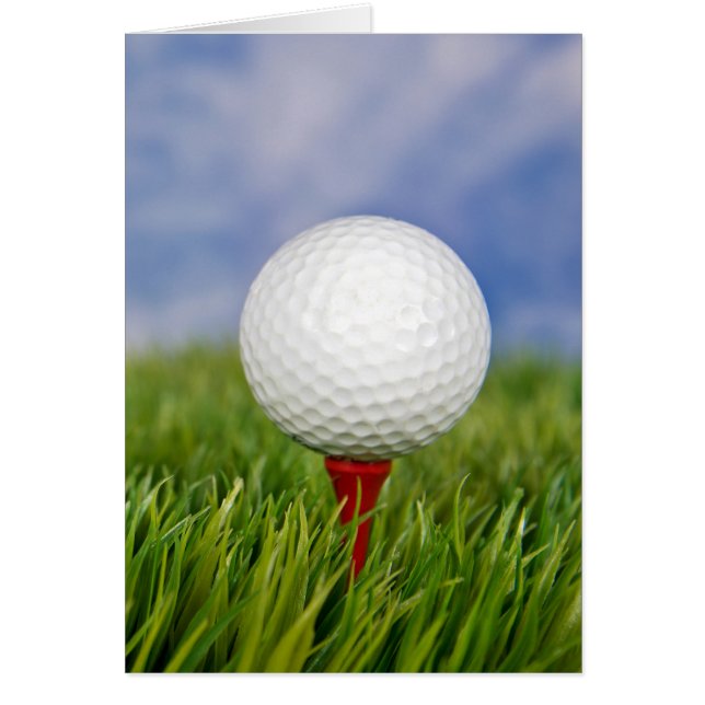Boule de golf sur tee rouge (Devant)