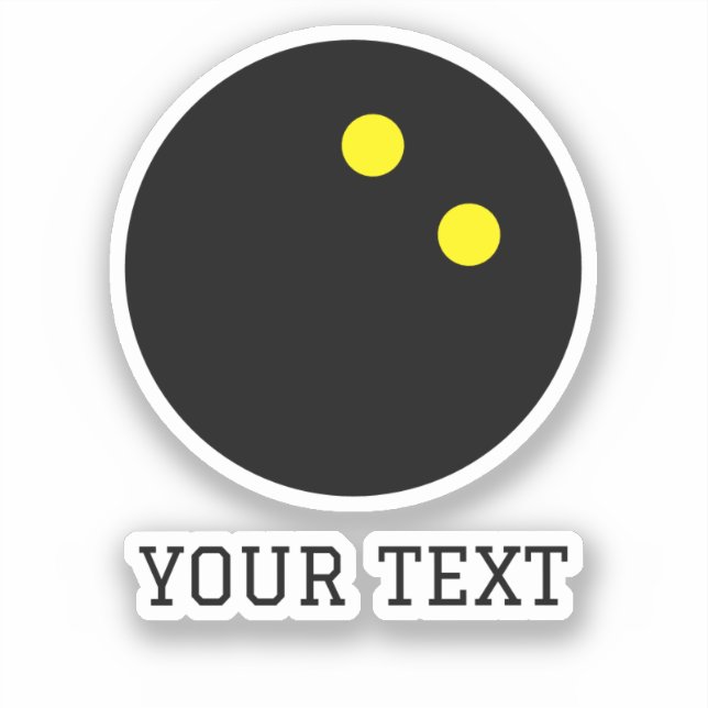 Boule de squash double point stickers vinyle perso (Recto)