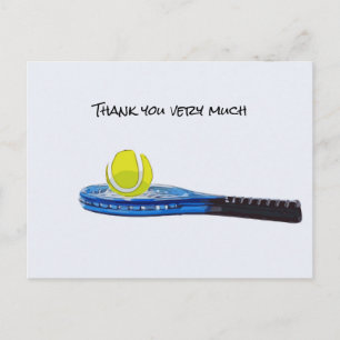 Boule de tennis avec Carte de remerciements en raq