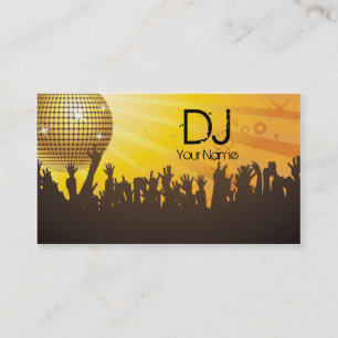 Boule Disco - DJ jaune Carte de visite