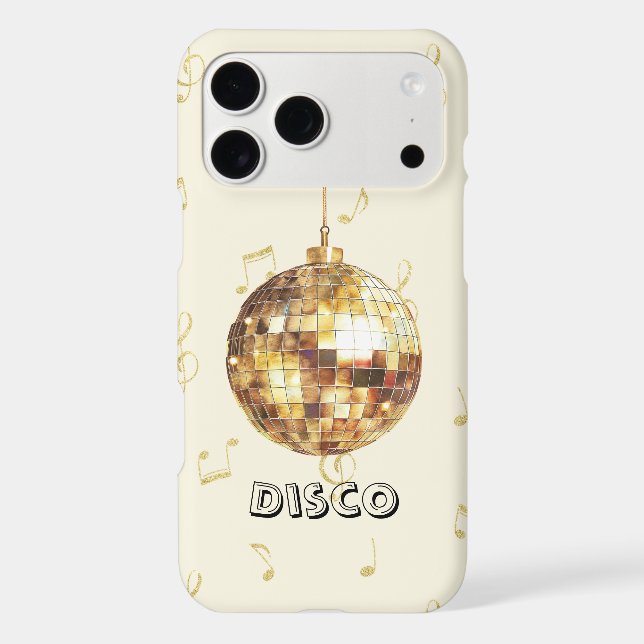 Boule disco dorée notes pailletées (Verso)