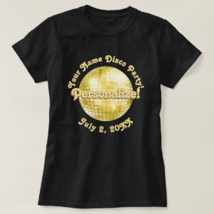 Boule Disco Gold Retro PERSONNALISÉE T-shirt