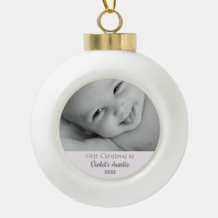Boule En Céramique 1er Noël en tante de la nièce Nom Année Photo