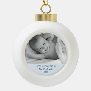 Boule En Céramique 1er Noël pour la tante de Nephew Personnalisé