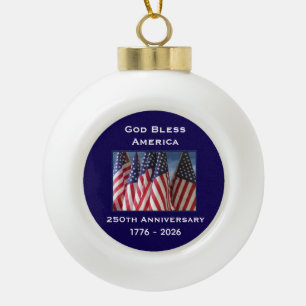 Boule En Céramique 250e anniversaire USA Patriotique Dieu bénisse l'A