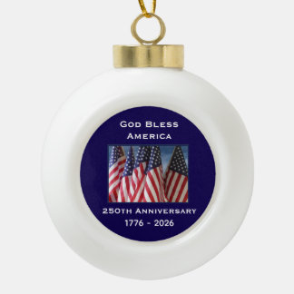 Boule En Céramique 250th Anniversary USA Patriotic God Bless America