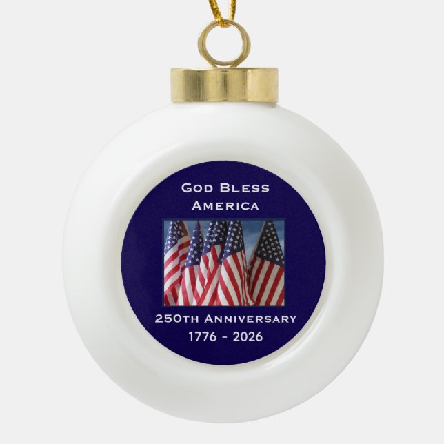 Boule En Céramique 250th Anniversary USA Patriotic God Bless America  (Devant)