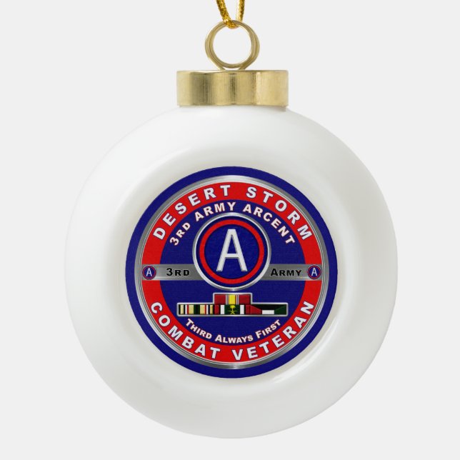 Boule En Céramique 3e Armée ARCENT Tempête du désert Vétéran (Devant)
