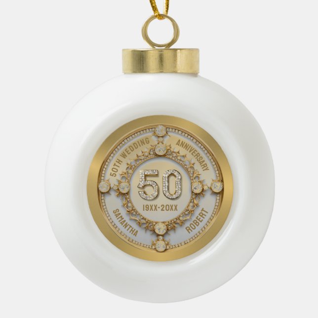 Boule En Céramique 50e anniversaire du mariage (Devant)