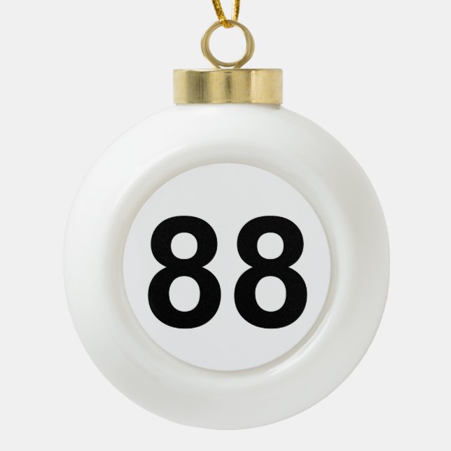 Boule En Céramique 88 - numéro quatre-vingt-huit plaque (Devant)