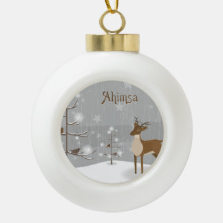 Boule En Céramique Ahimsa Reindeer Holiday