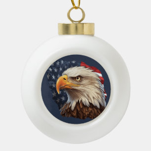 Boule En Céramique Aigle à drapeau américain