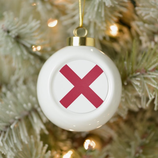 Boule En Céramique Alabama : Drapeau croisé de St Andrew Crimson (Arbre)