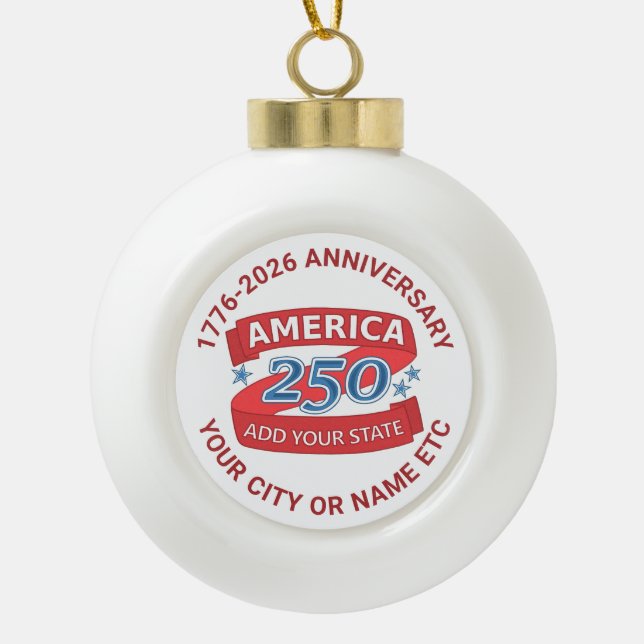 Boule En Céramique America 250 Add State Custom 250th Anniversary (Devant)