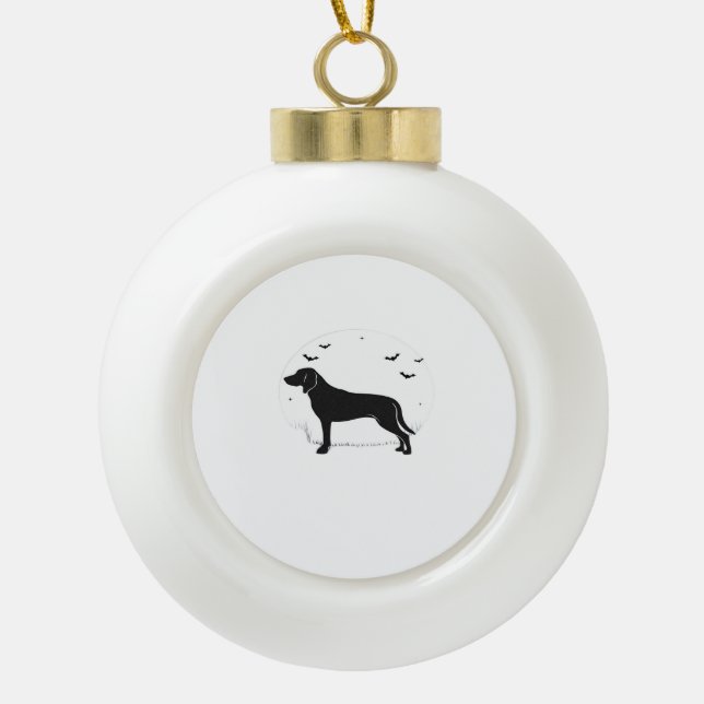 Boule En Céramique American Foxhound Dog - Halloween Moon Silhouette (Devant)